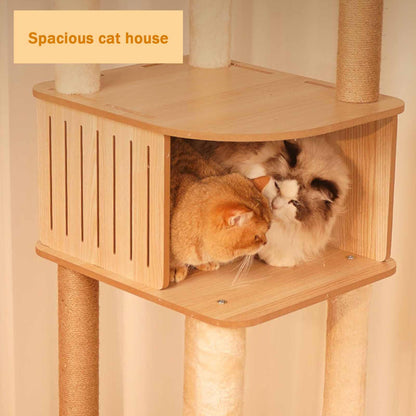 Luxury Cactus Cat Tree Tower with Flower Hammock & Sisal Scratching Post for Indoor Cats - Purple