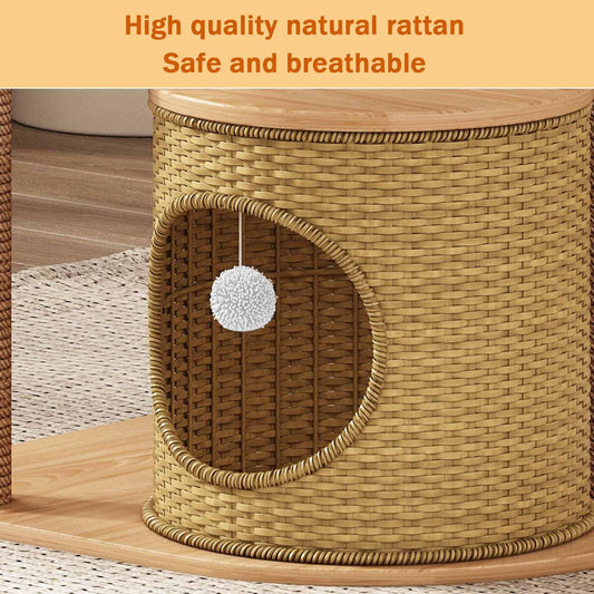 Multi-Level Cat Tree Tower with Sisal Scratching Posts, Hanging Toys & Cat Condo