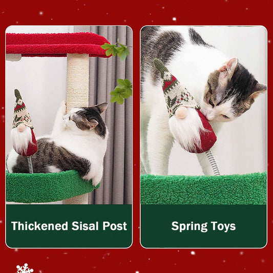 Cat Climbing Tower with Cave, Scratching Posts & Padded Platform for Indoor Cats