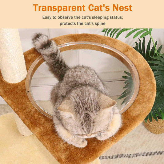 141cm Large Cat Tree Tower with 9 Scratching Posts, Perches & Plush Cat Condo